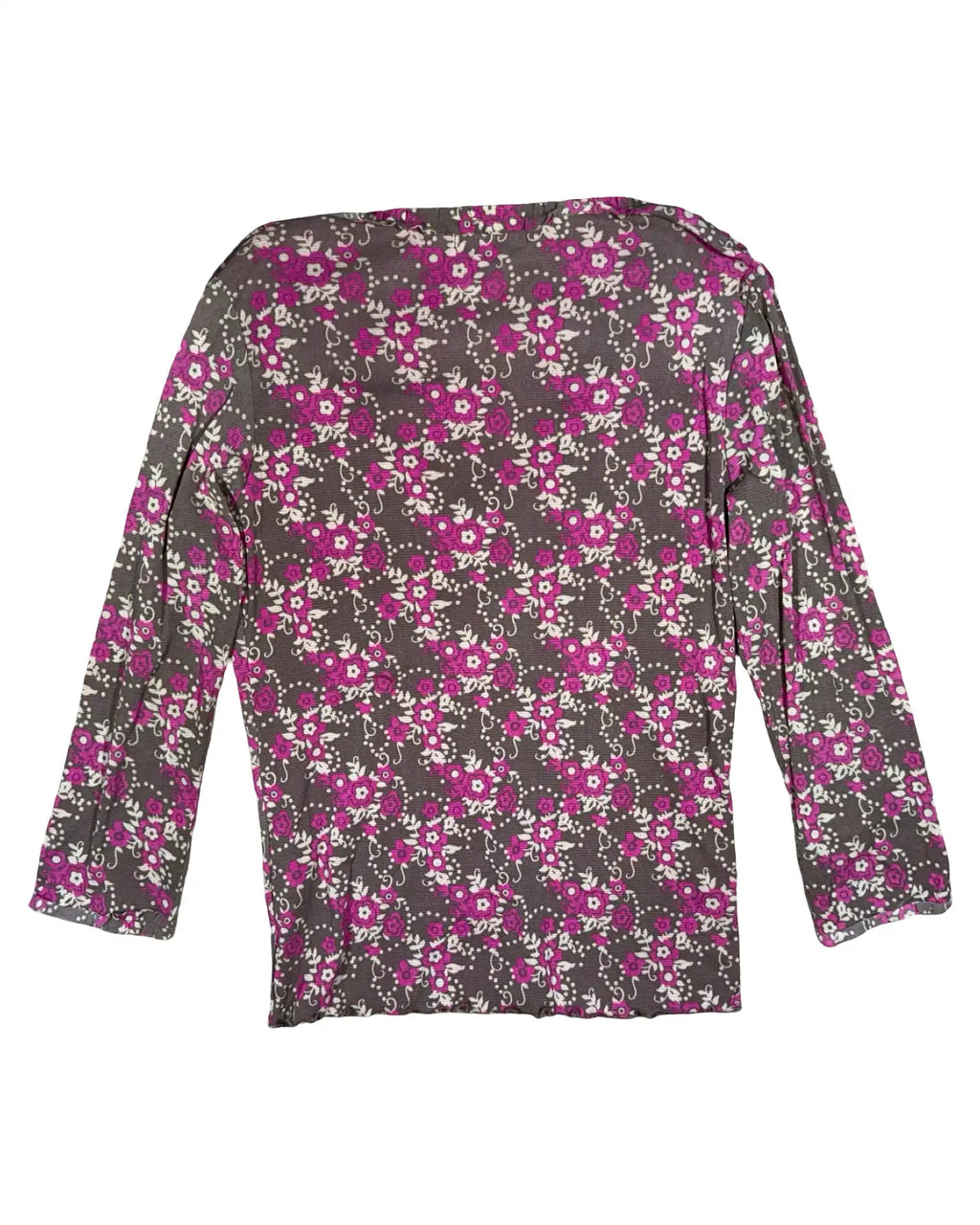 Fairy Core Brown and Pink Flowy Top