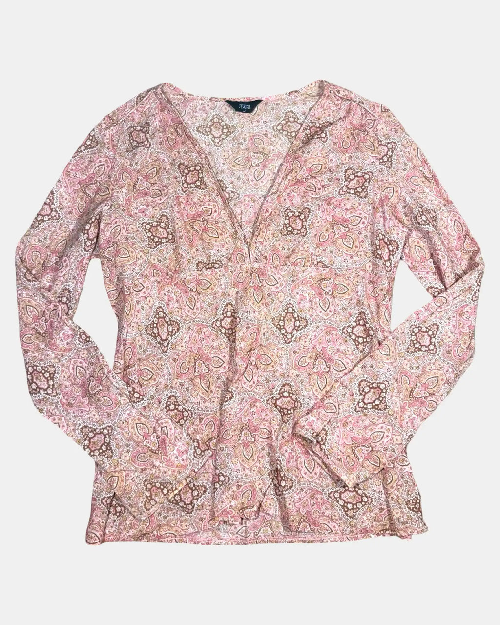 Pink and Brown Paisley Long Sleeve