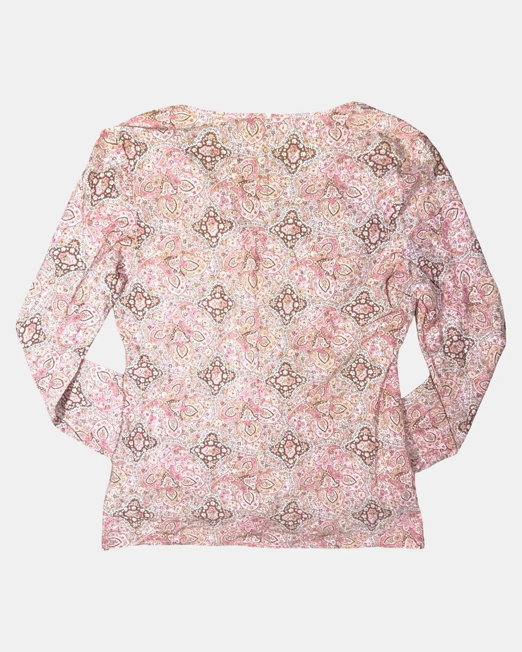 Pink and Brown Paisley Long Sleeve