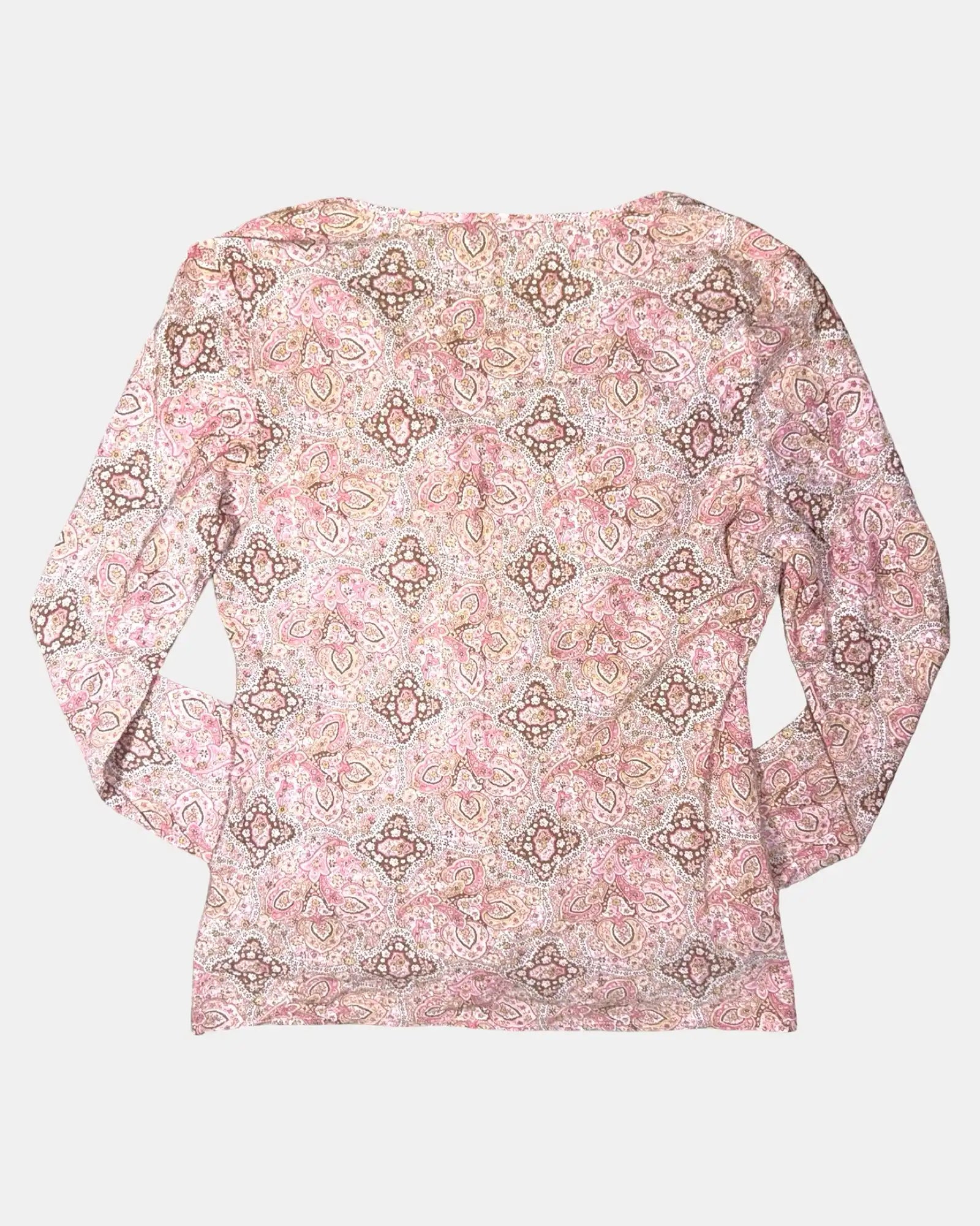 Pink and Brown Paisley Long Sleeve