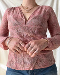 Pink and Brown Paisley Long Sleeve