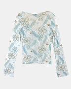 Blue Mesh Fairy Core Top