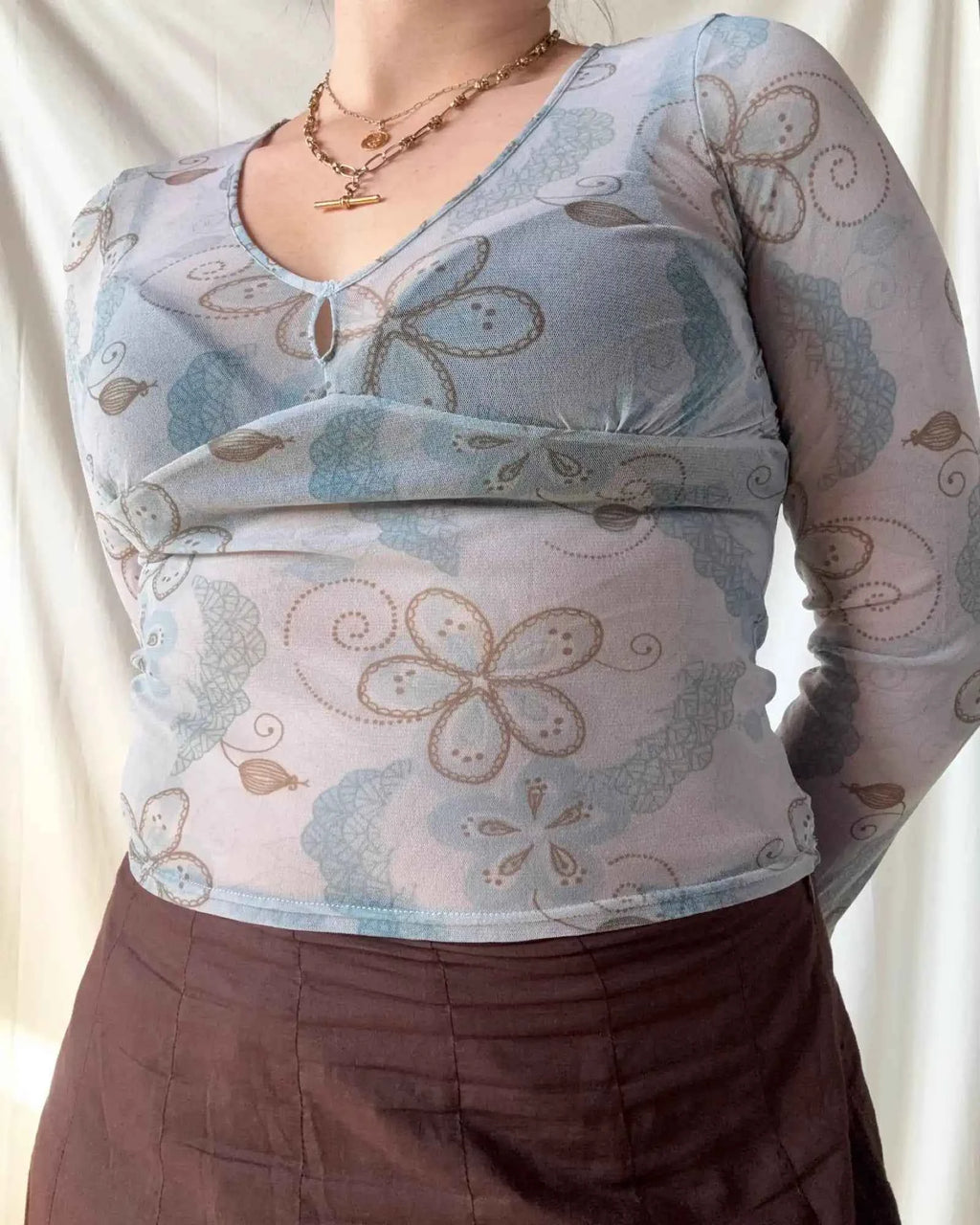 Blue Mesh Fairy Core Top