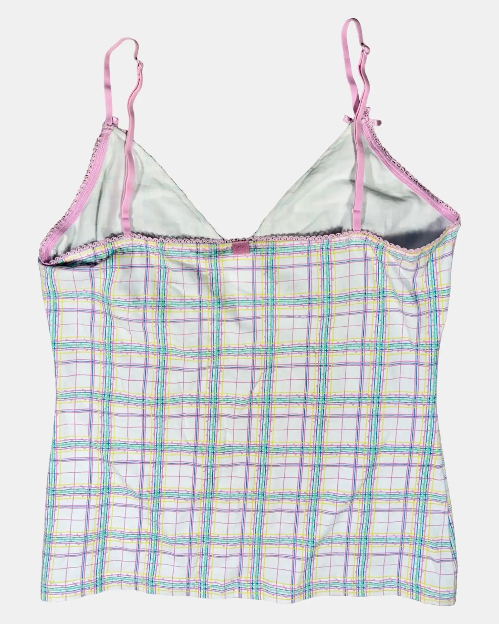 White and Pink Checked Cami Top