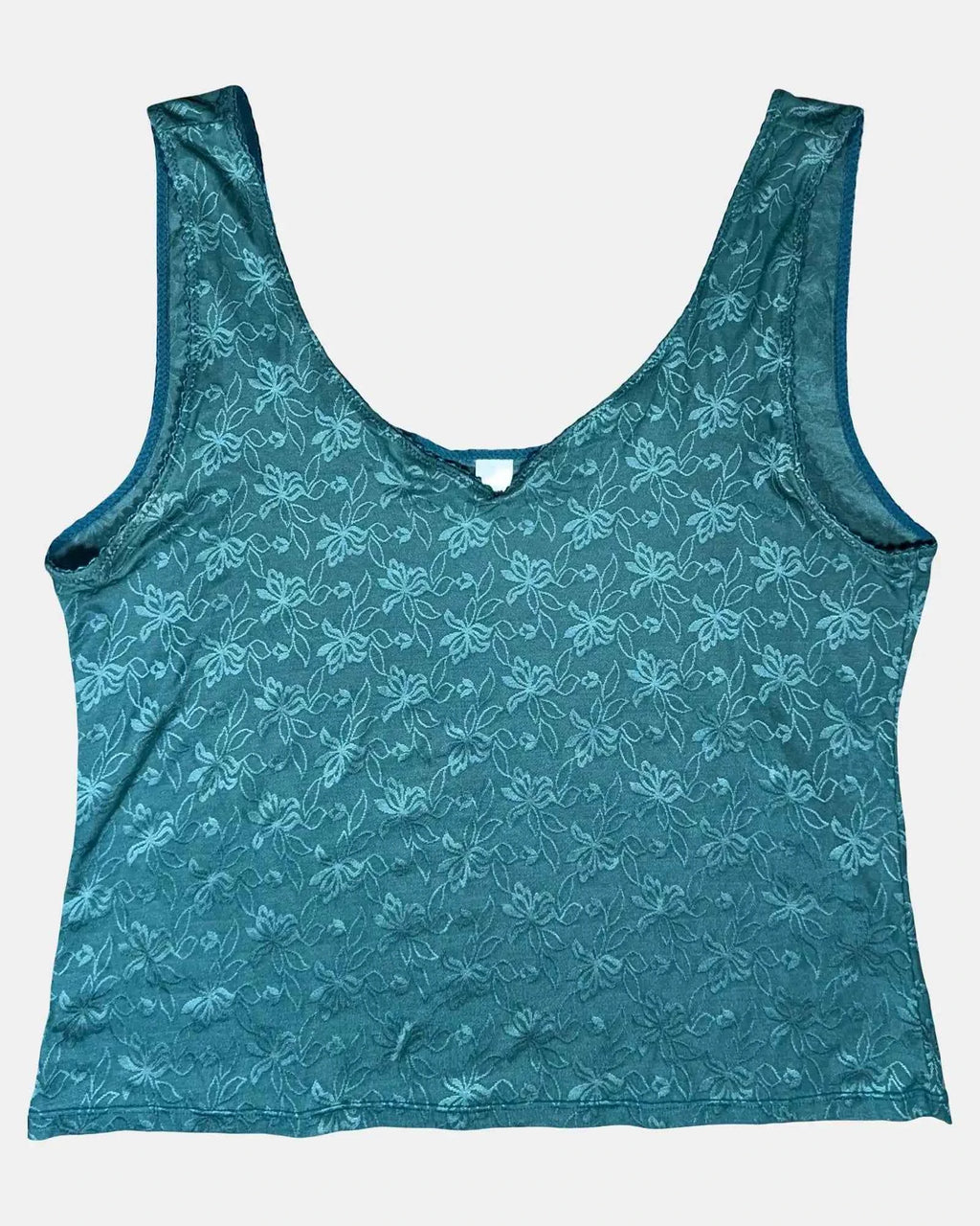 Blue Floral Pattern Tank Top