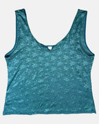 Blue Floral Pattern Tank Top