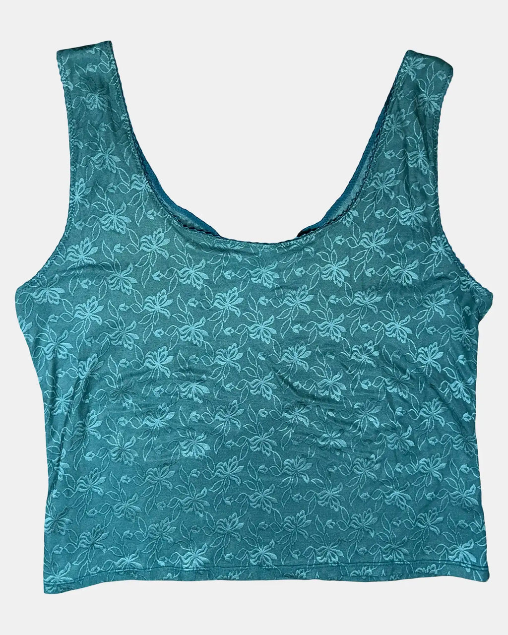Blue Floral Pattern Tank Top