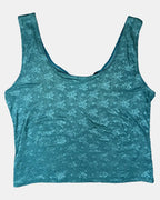 Blue Floral Pattern Tank Top