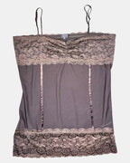 Brown Lacy Cami Top