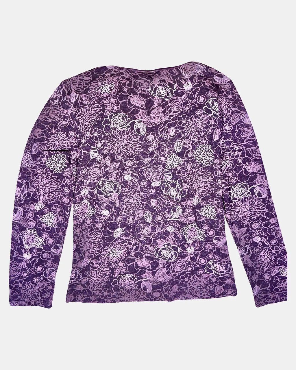 Purple Mesh Floral Long Sleeve