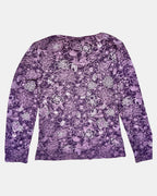 Purple Mesh Floral Long Sleeve