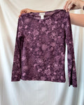 Purple Mesh Floral Long Sleeve