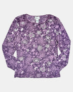 Purple Mesh Floral Long Sleeve