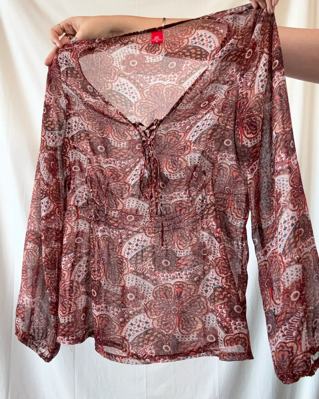 Colourful Paisley Mesh Top