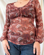 Colourful Paisley Mesh Top
