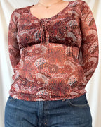 Colourful Paisley Mesh Top