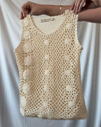 Cream Crochet Style Top
