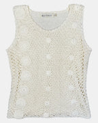 Cream Crochet Style Top