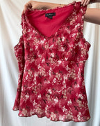 Pink and Brown Floral Top