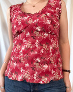 Pink and Brown Floral Top