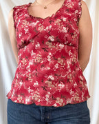 Pink and Brown Floral Top