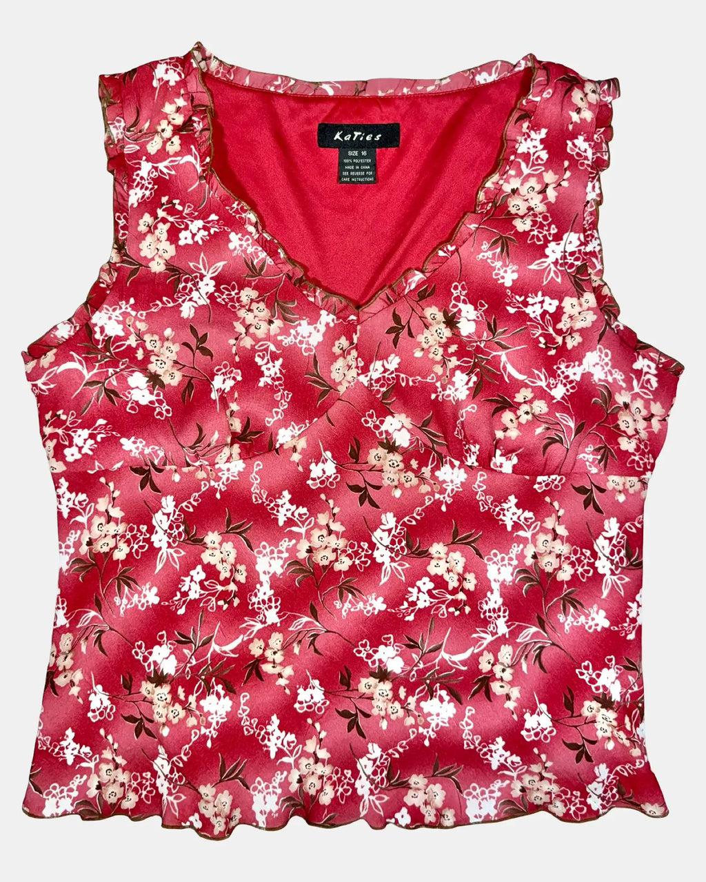 Pink and Brown Floral Top