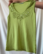 Green Detailed Tank Top