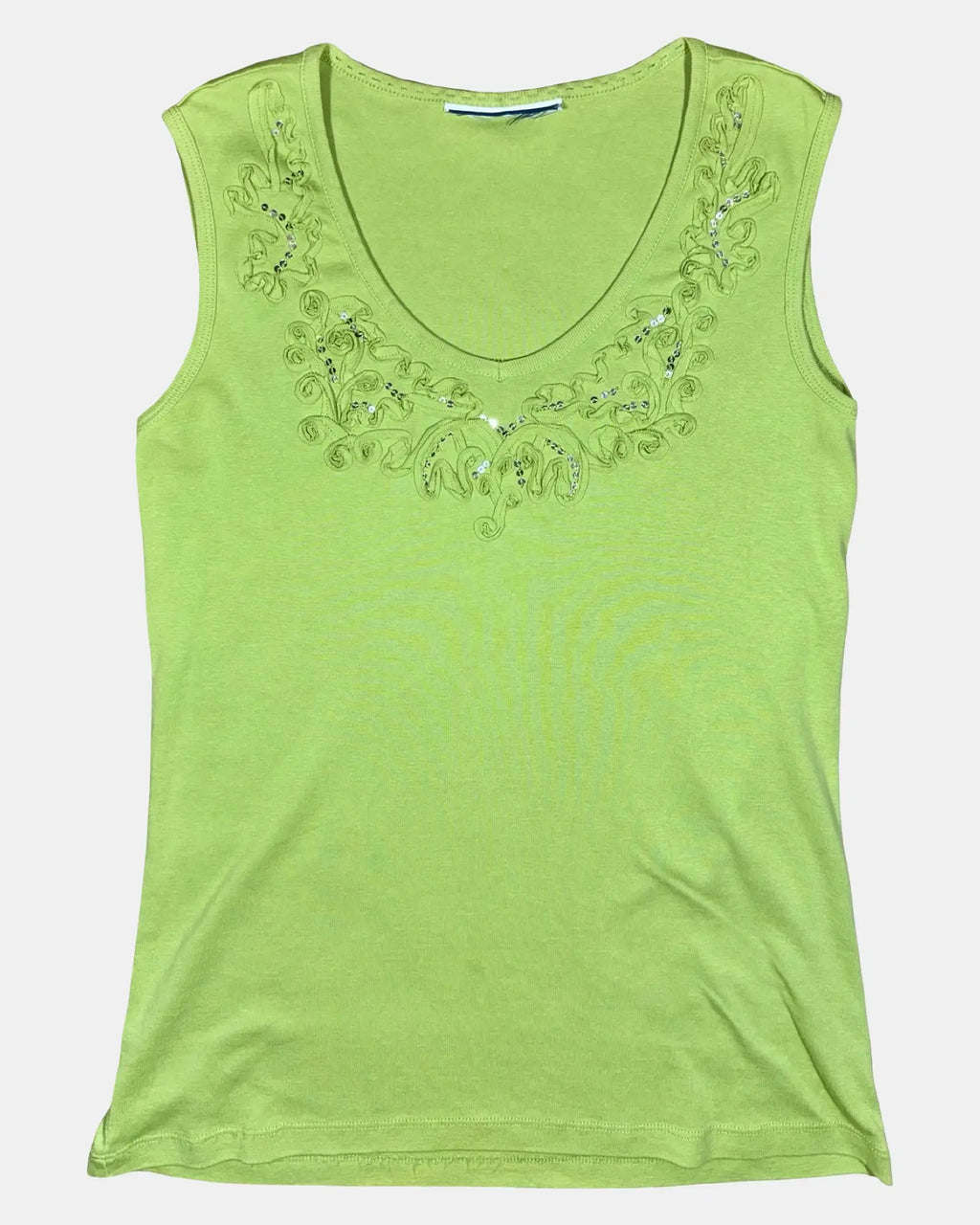Green Detailed Tank Top