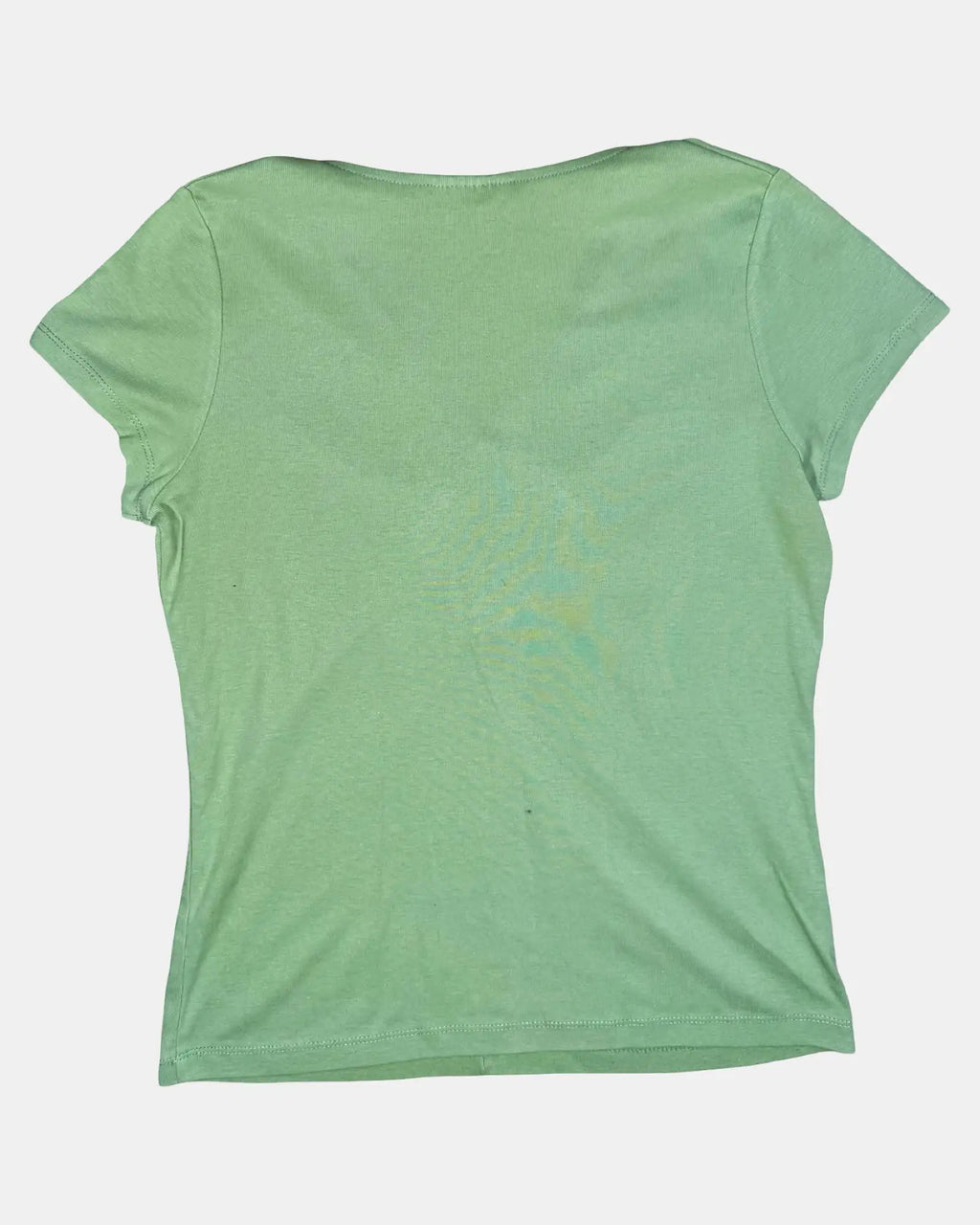 Green 90s Style V Neck Top