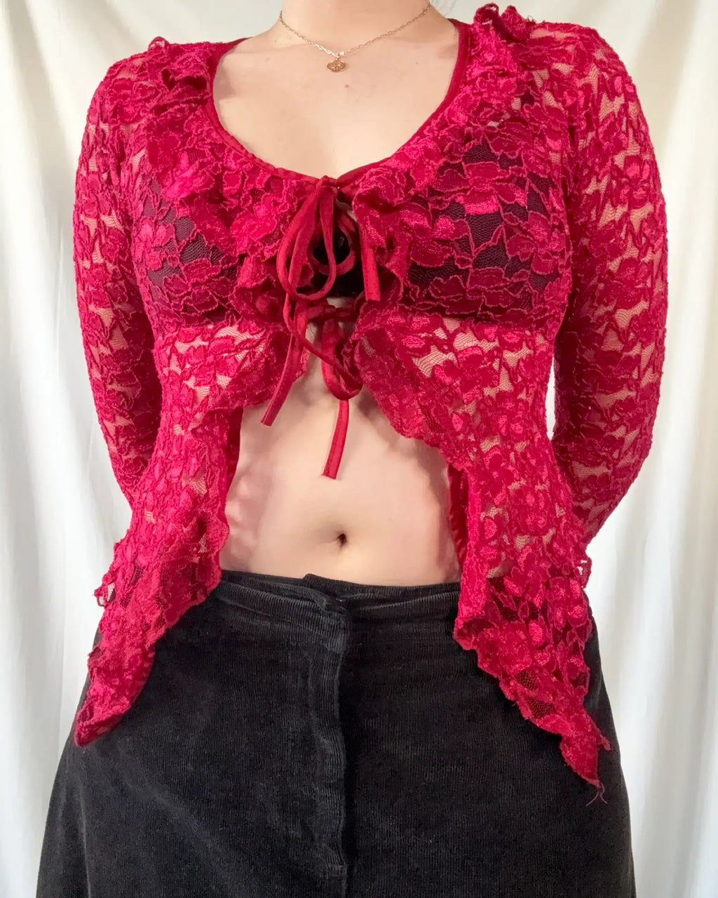 Floral CKM Tie Up Top