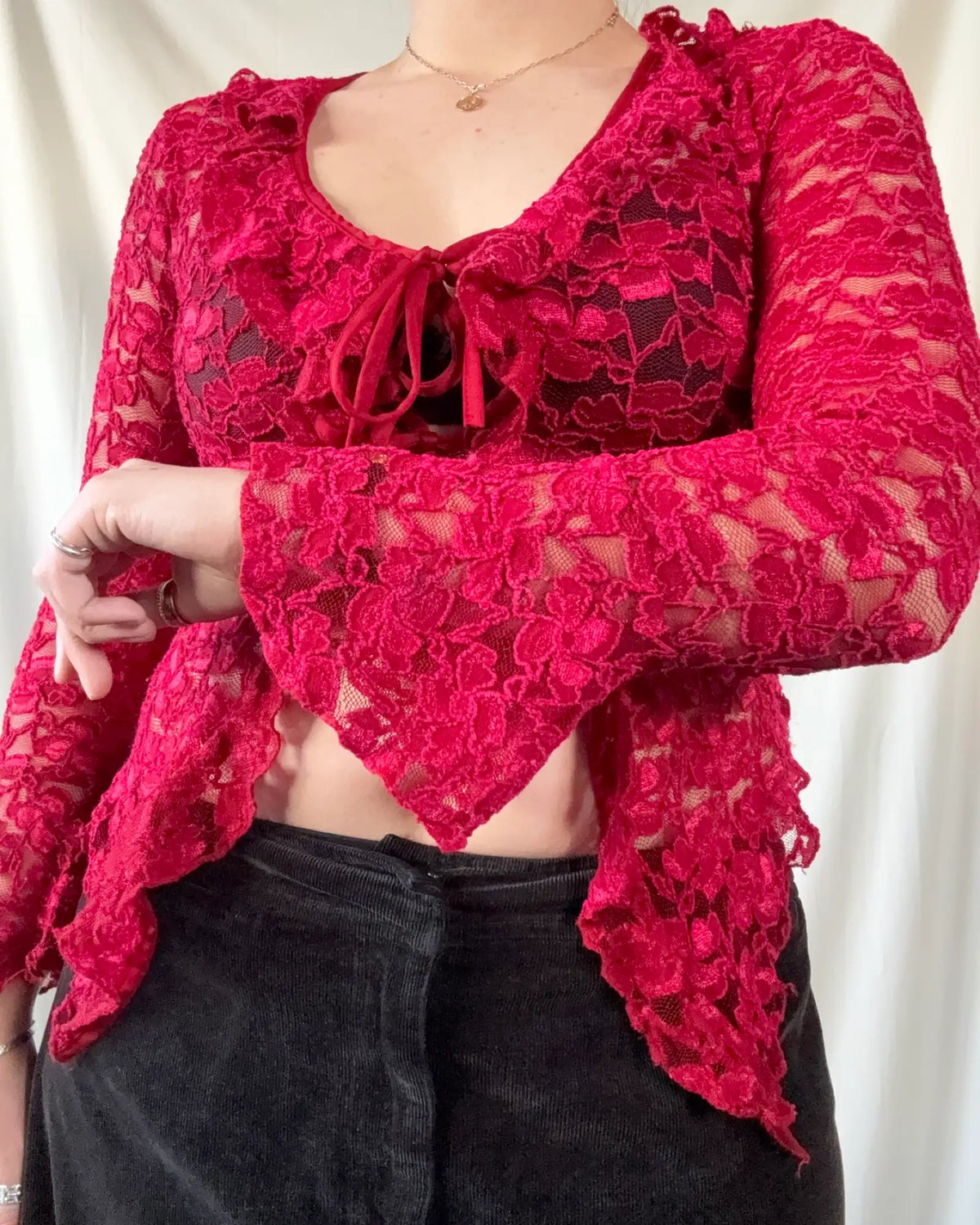 Floral CKM Tie Up Top
