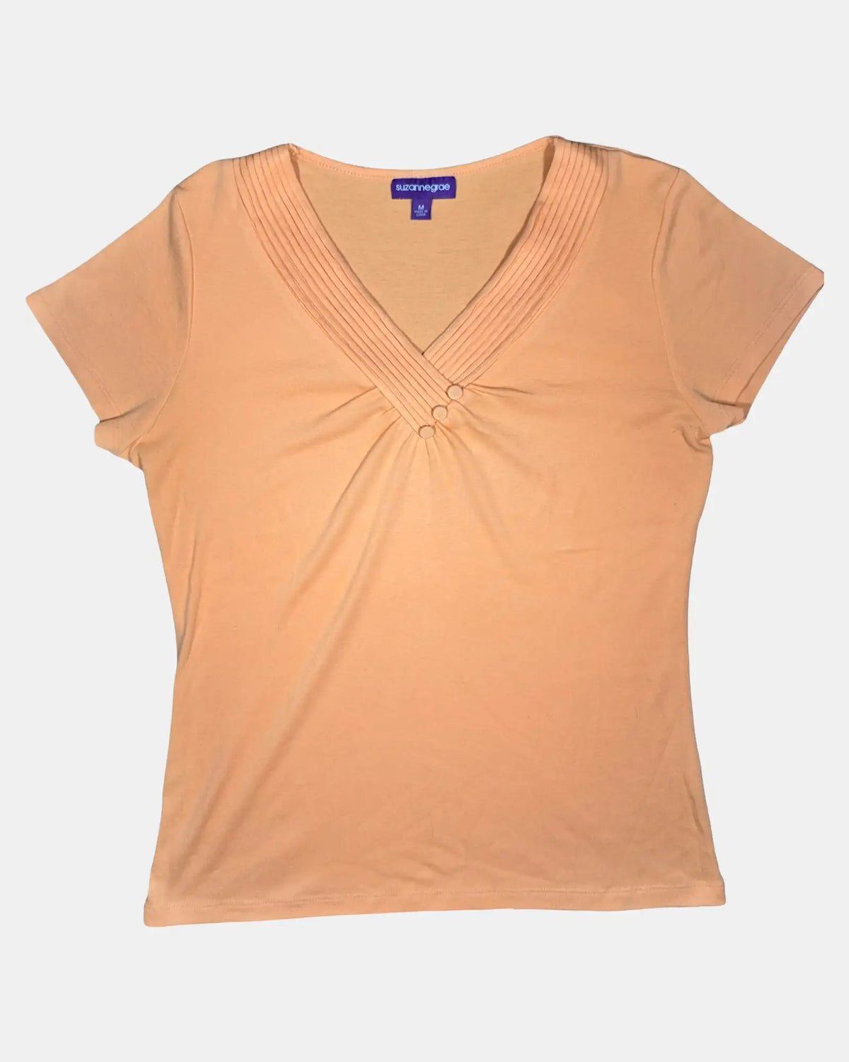 Orange Staple V Neck Top