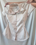 White Synched Button Up Top
