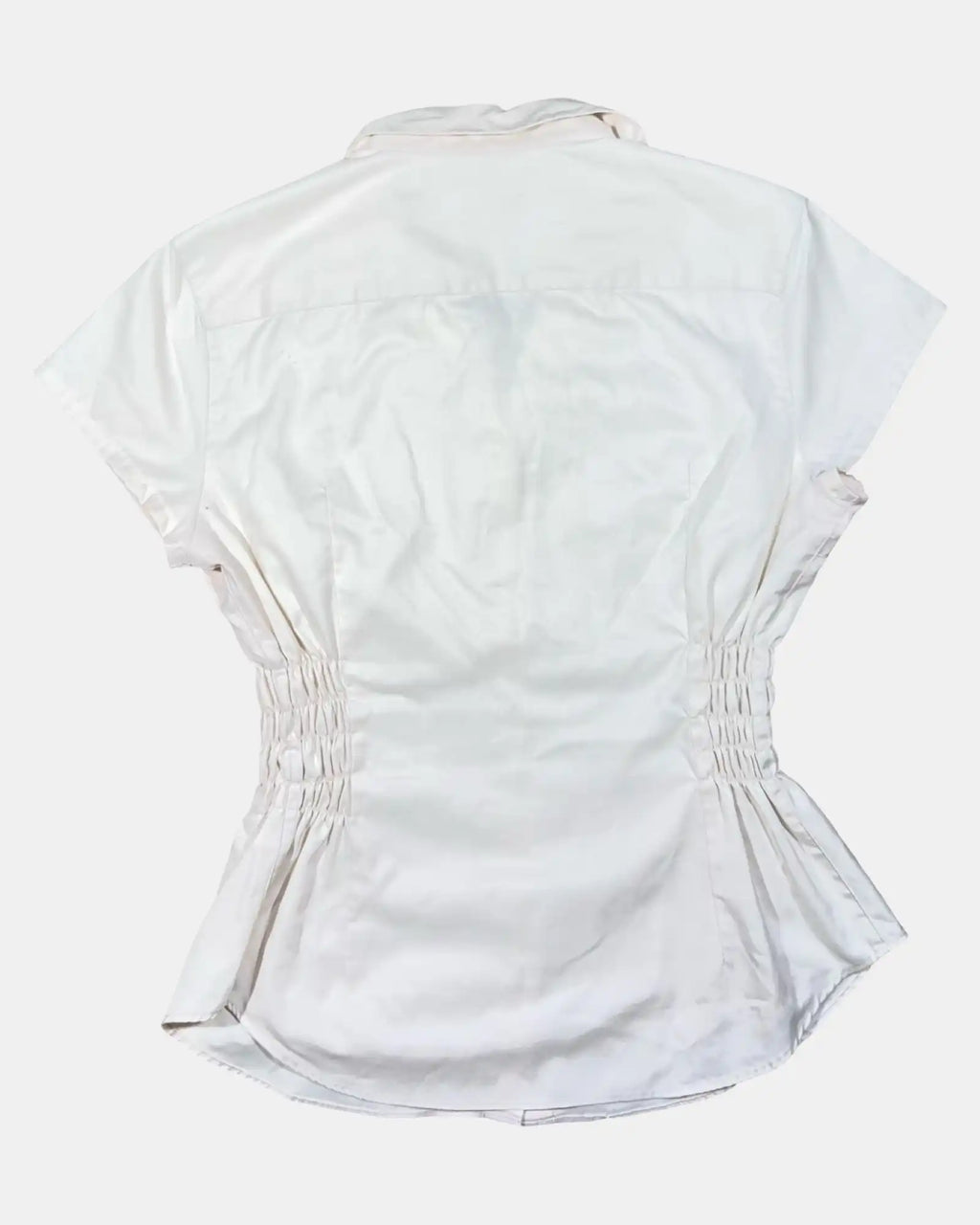 White Synched Button Up Top