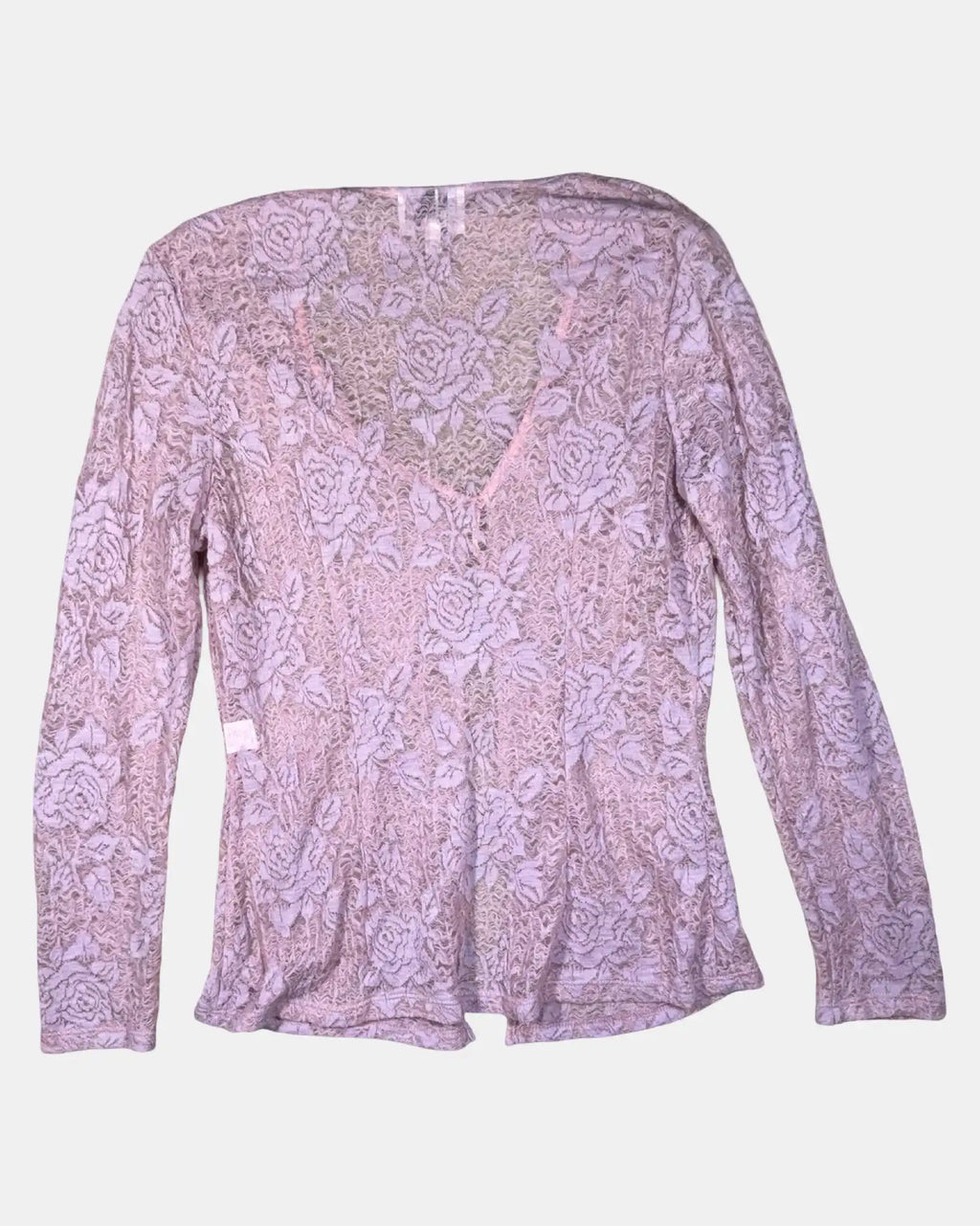Pink Lace Tie Up Cardigan