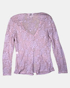 Pink Lace Tie Up Cardigan