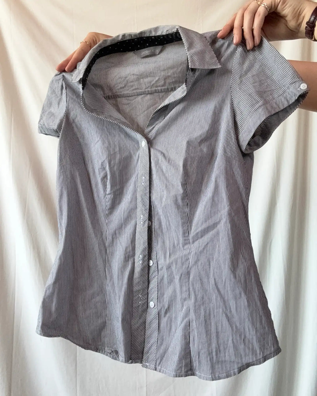 Black and White Striped Blouse