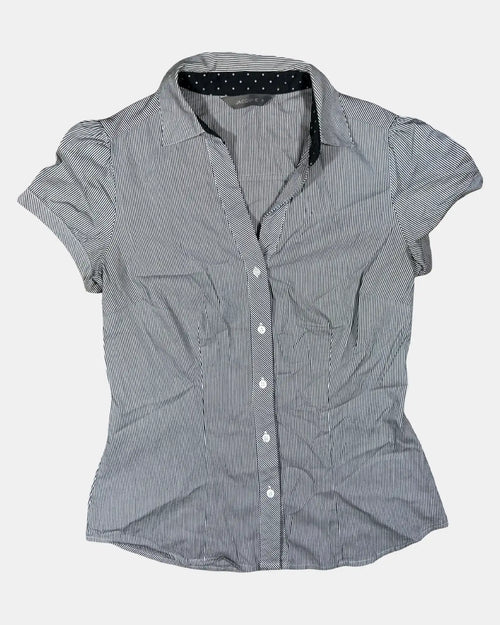 Black and White Striped Blouse