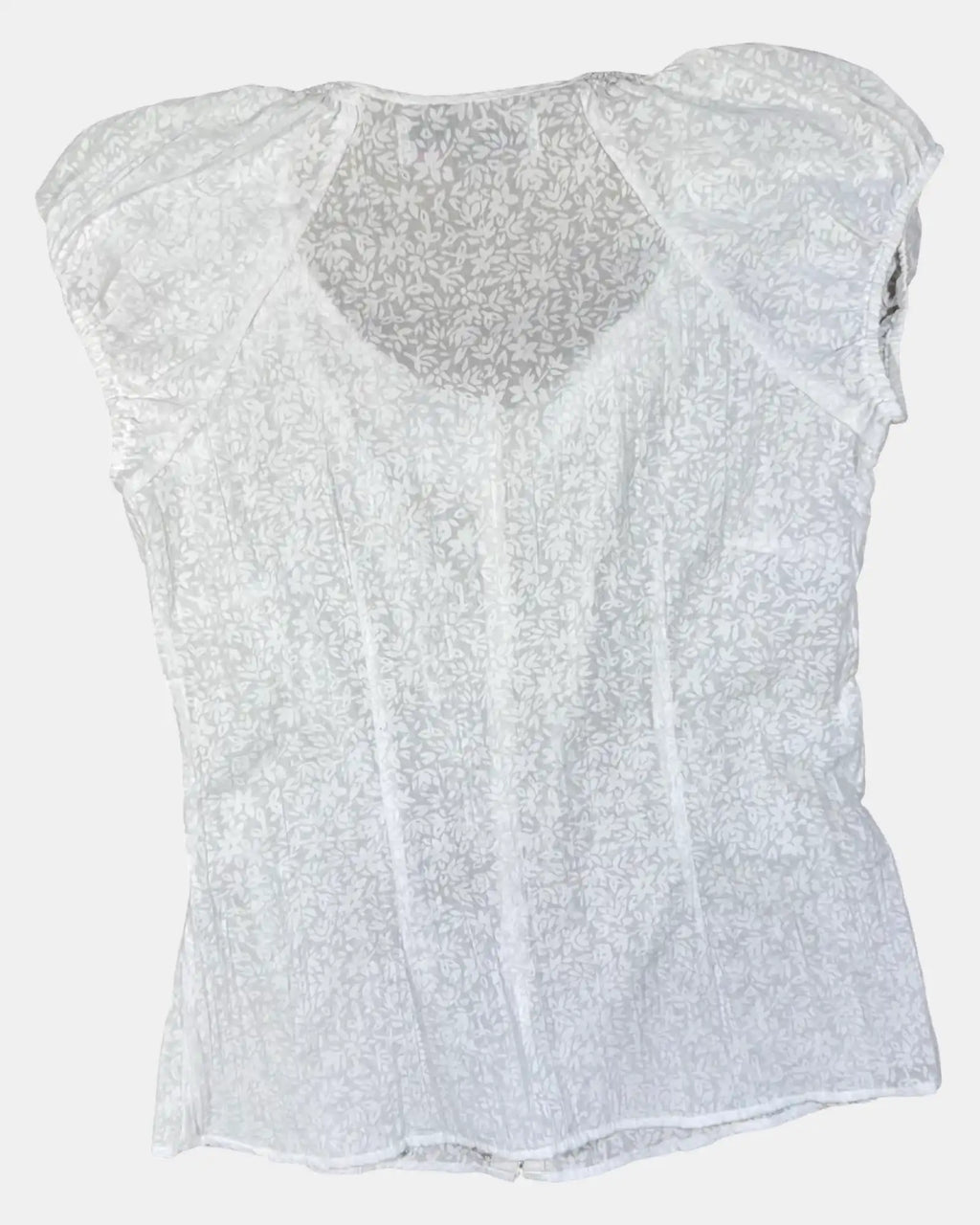 White Button Up Scoop Neck Blouse