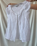 White Button Up Scoop Neck Blouse
