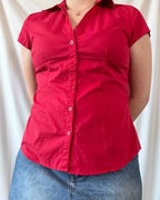 Red button Up Blouse