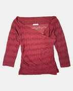 Red Lace Wrap Top