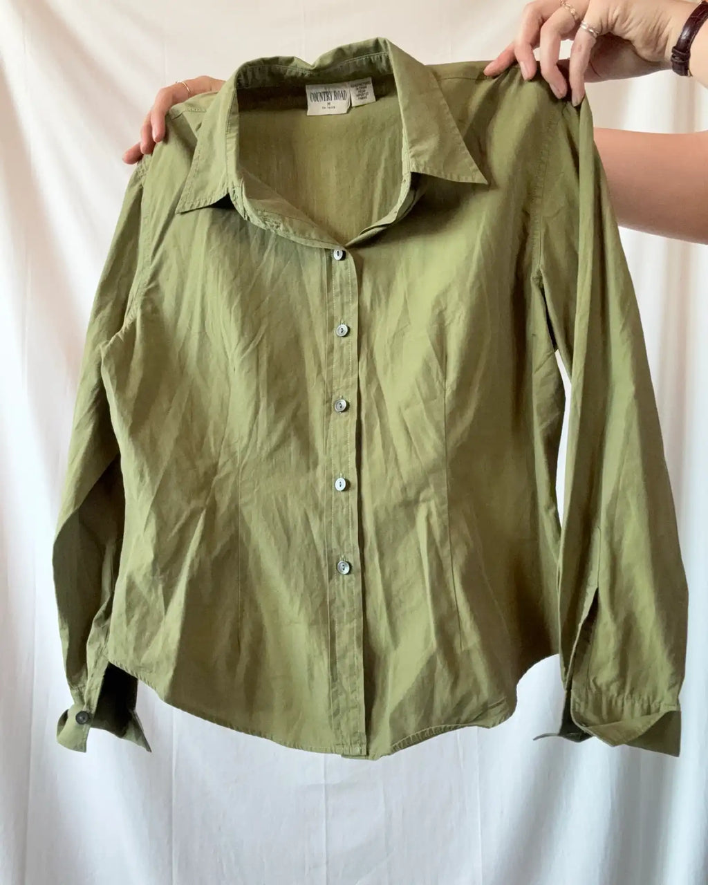Green Button Up Blouse