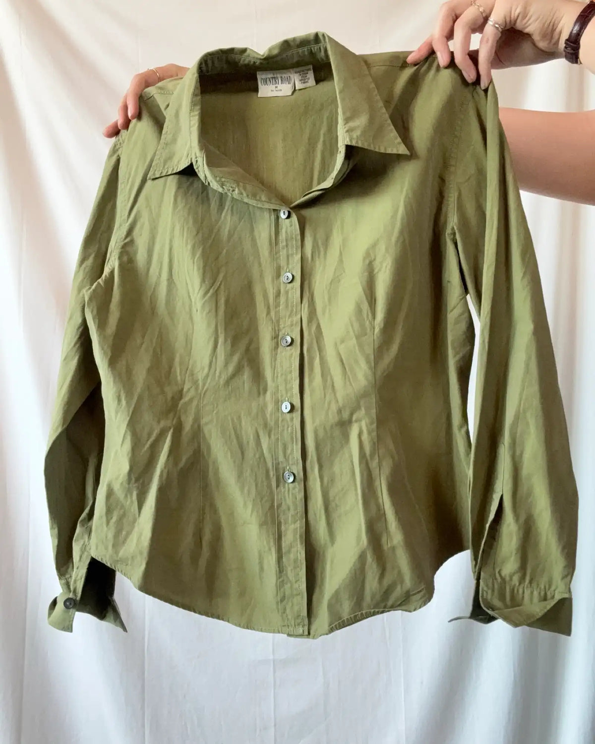Green Button Up Blouse