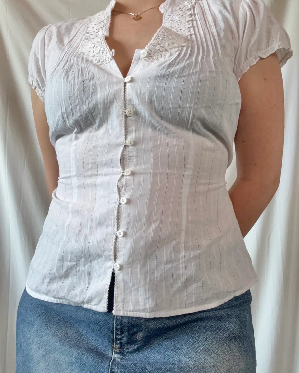White Ruched Blouse