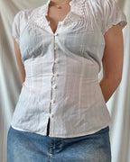 White Ruched Blouse