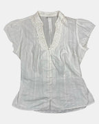 White Ruched Blouse