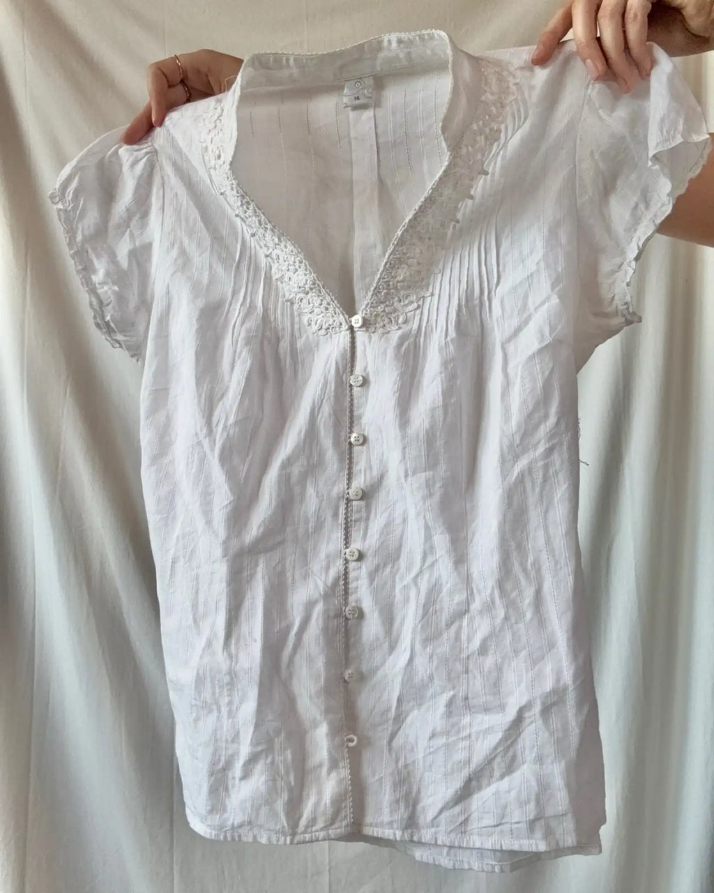 White Ruched Blouse