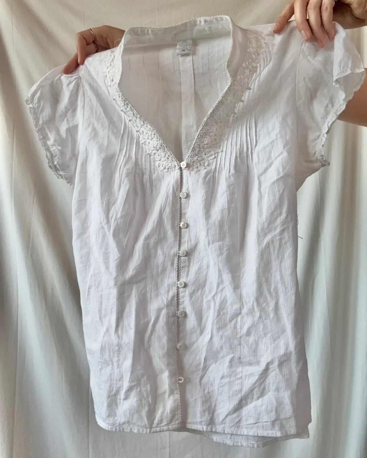 White Ruched Blouse