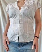 White Ruched Blouse